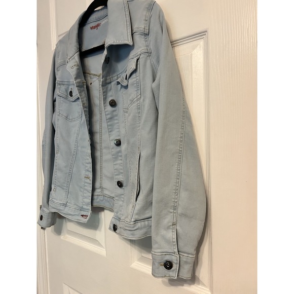 Wrangler Authentics Women' Size Large Stretch Denim Jacket Light Blue - Picture 2 of 2